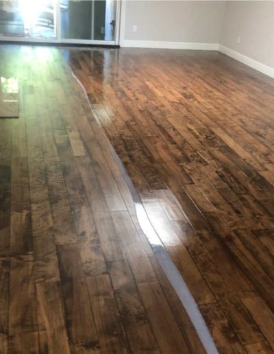 before and after flooring rerfinishing